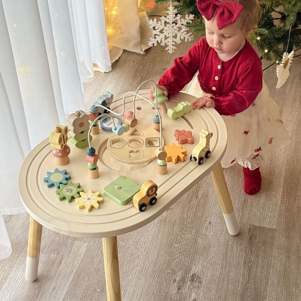 TOOKY TOY Drewniany Stolik Aktywności Safari zdjęcie 6