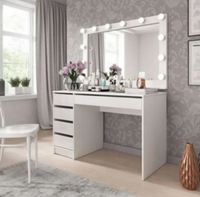 Toaletka z lustrem 120 x 80 stanowisko do makijażu, makeupu, wizażu