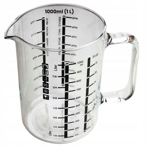 DZBANEK SZKLANY do gotowania mierzenia MIARKA 1L 1000ML szkło na Arena.pl