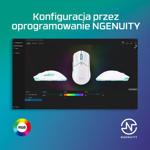 Myszka HYPERX Pulsefire Haste 2 Core Biały na Arena.pl
