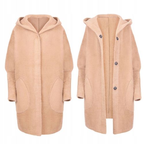 PŁASZCZ ALPAKA KAPTUR WEŁNA OVERSIZE KOLORY na Arena.pl