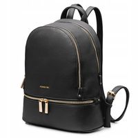 Plecak Dwukomorowy Damski PUCCINI Ze Skóry Ekologicznej Czarny