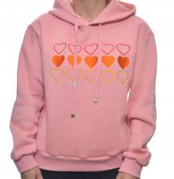 Damska bluza dresowa z kapturem serca róż