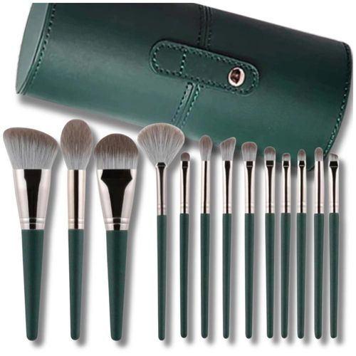 Zestaw pędzli do makijażu +  etui 14 szt do twarzy i oczu puszyste na Arena.pl
