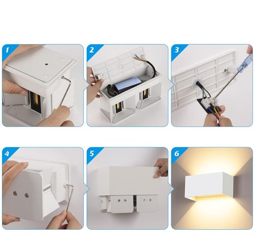 Lampa ścienna LED 24 W biała regulowana IP65 3000 K Cwycfw DCL002D 4 szt. na Arena.pl