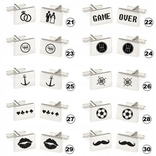 Spinki do mankietów prostokątne TWÓJ TEKST GRAFIKA na Arena.pl