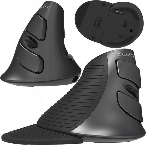 Bezprzewodowa Myszka Pionowa Delux M618g Db Bluetooth Ergonomiczna Czarna na Arena.pl