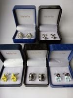 Spinki do mankietów EXC Złote Ślubne pozłacane masa perłowa w pięknym Etui