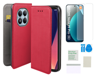 Etui z klapką do XIAOMI REDMI NOTE 15 PRO 5G smart magnet czerwony + folia