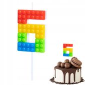 ŚWIECZKA URODZINOWA LEGO CYFERKA 6 KOLOROWA NA IMPREZĘ URODZINOWĄ