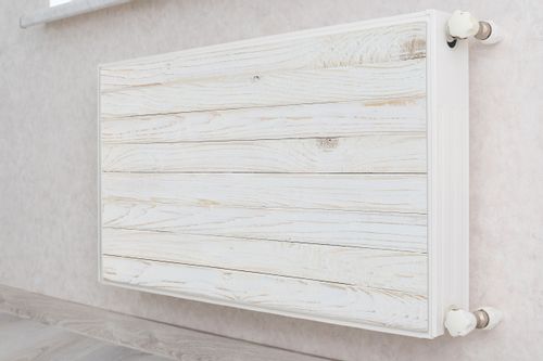 Mata MAGNETYCZNA Grzejnika Białe Poziome Deski Dekoracja 90cm x 60cm na Arena.pl