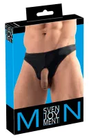 svenjoyment showmaster stringi męskie xl z anatomicznymi otworami czarne