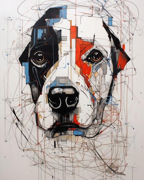 Plakat 40x50cm Przyrysowany Psiak zdjęcie 1