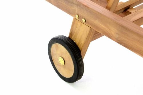 Regulowany leżak z drewna tekowego z kółkami, składany 200m na Arena.pl