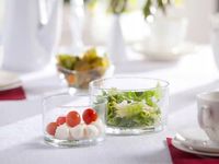 Salaterki szklane na sałatki przekąski miska prosta Edwanex 17 cm + 20 cm