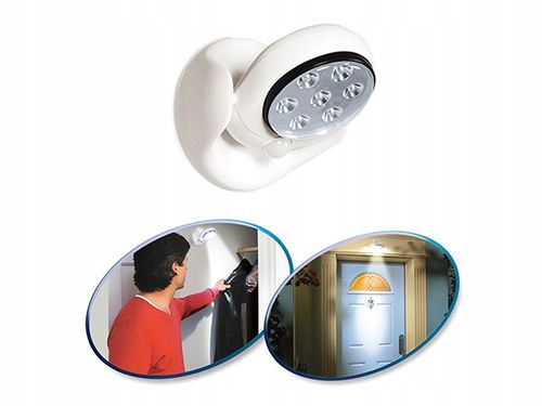 LAMPKA 7 LED BEZPRZEWODOWA Z CZUJNIKIEM RUCHU 360 LAMPA NOCNA NA BATERIE na Arena.pl
