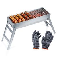 Grill Węglowy Składany Przenośny Ogrodowy Turystyczny Piknikowy Mały 73 cm