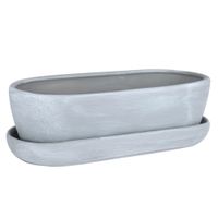 Kaktusiarka ceramiczna 29cm doniczka ciemnoszara eco