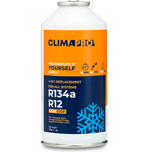 GAZ NABIJANIA KLIMATYZACJI AUT Z R134a CZYNNIK CLIMAPRO + 4w1 USZCZELNIACZ na Arena.pl