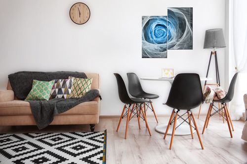 Obraz Płótno 60X60 Błękitna Róża Fraktalna na Arena.pl