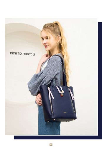 NUCELLE Stylowy granatowy shopper na Arena.pl