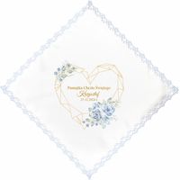 Szatka do Chrztu Świętego Personalizowana Dla Chłopca Niebieska Koronka