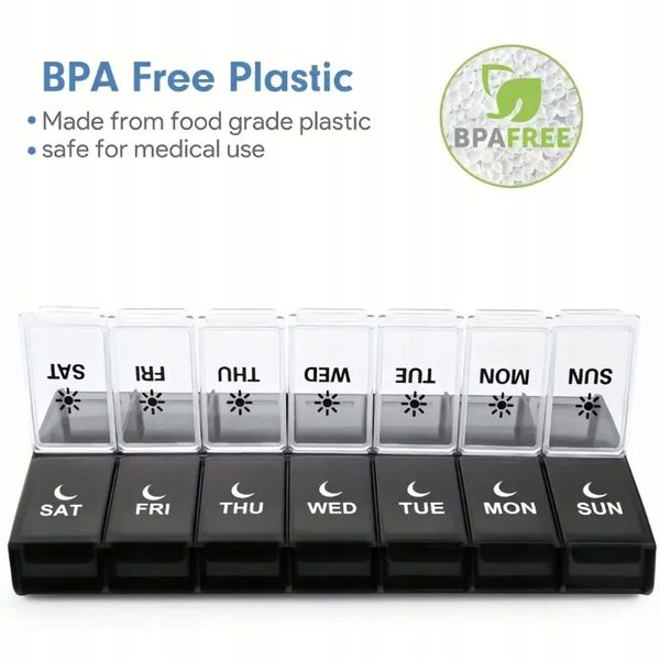 Organizer Na Leki Kasetka Pojemnik Na Tabletki Ranek-Wieczór 235x120 mm zdjęcie 5