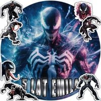 OPŁATEK NA TORT 30CM - VENOM SPIDER MAN + IMIĘ + GRATIS! 24CM 26CM