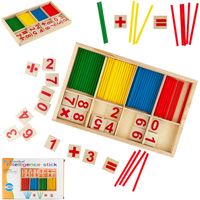 ZESTAW MATEMATYCZNY PATYCZKI MATEMATYKA DREWNIANY