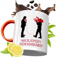 Kubek Pomarańczowy Dla Dziennikarza Prezent Z Nadrukiem Ze Zdjęciem