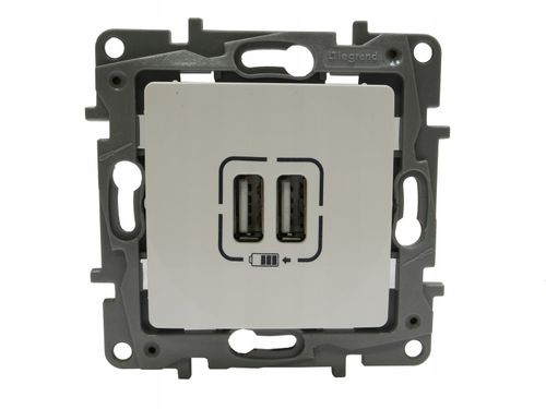 GNIAZDO ŁADOWARKA 2X USB 2,4A BIAŁE LEGRAND NILOE na Arena.pl