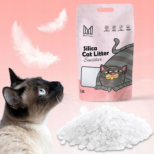 8x ŻWIREK SILIKONOWY dla kota PREMIUM bezpyłowy naturalny Mersjo 3,8L na Arena.pl