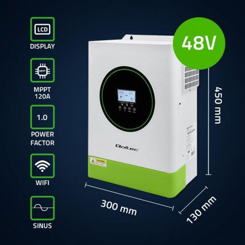 QOLTEC INWERTER OFF-GRID 6200W MPPT BMS WIFI 48V SINUS 120A zdjęcie 10