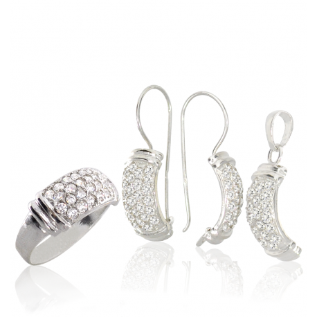 SREBRNY KOMPLET Z CYRKONIAMI SREBRO PRÓBY 925 zdjęcie 1