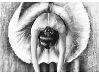 50X70CM BALETNICA CZERNI BIELI OBRAZ POKOJU DREWNINE