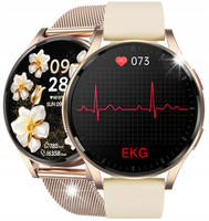 Zegarek Smartwatch Damski EKG Glukoza HRV BMI AMOLED CIŚNIENIOMIERZ ROZMOWY