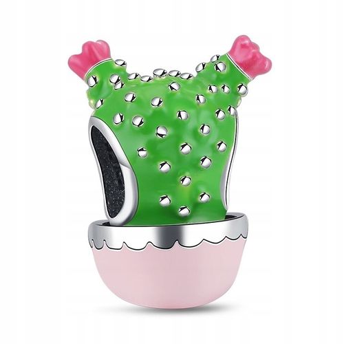 Zawieszka SREBRO 925 Charms Koralik Kaktus w doniczce na Arena.pl