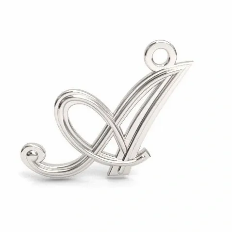 Naszyjnik srebrny z LITERKĄ A łańcuszek pancerka pudełko 45 cm zdjęcie 3