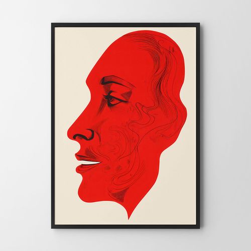Plakat czerwona twarz ilustracja 30x40 cm na Arena.pl