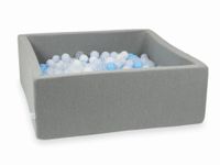 Suchy basen szary 110x110x40 z piłeczkami 600 sztuk (przezroczyste, białe, jasnobłękitne, błękitne jasne perłowe)