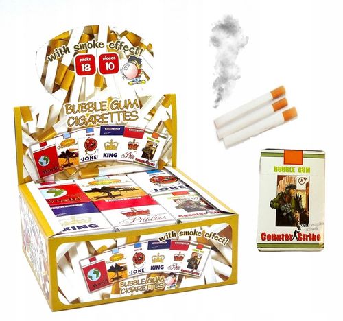 Guma papieros Evropa Dooel Bubble Gum Cigarettes 18 paczek x 10 sztuk na Arena.pl