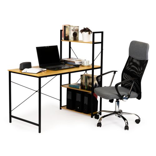 Biurko komputerowe drewniane regał z półkami loft na Arena.pl