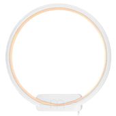 Kinkiet LAMPA ścienna MDECO SLIM/000101/3000/W futurystyczna OPRAWA metalowa LED 18W 3000K pierścień ring biały