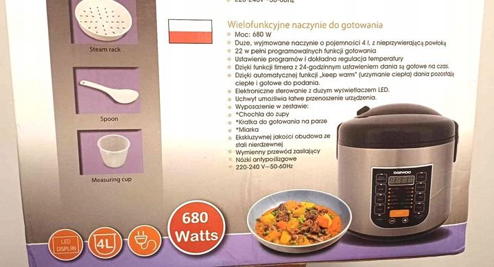 Parowar Multicooker Daewoo DMC-22SB zdjęcie 3