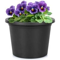 Doniczka Ogrodowa Donica Zewnętrzna Plastikowa Okrągła Czarna 23x16,5 cm