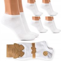 5x SKARPETKI damskie BAWEŁNIANE STOPKI wygodne NISKIE skarpety białe