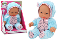 Mała Lalka Bobas Ubranko Czapeczka Kokardka Uszy Niebieski