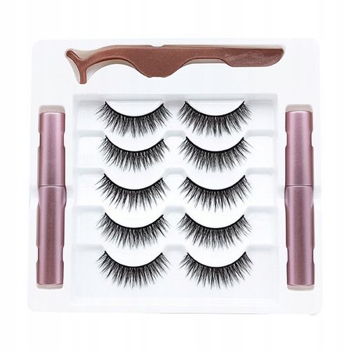 RZĘSY MAGNETYCZNE 5X DŁUGIE + PĘSETA + 2X EYELINER na Arena.pl