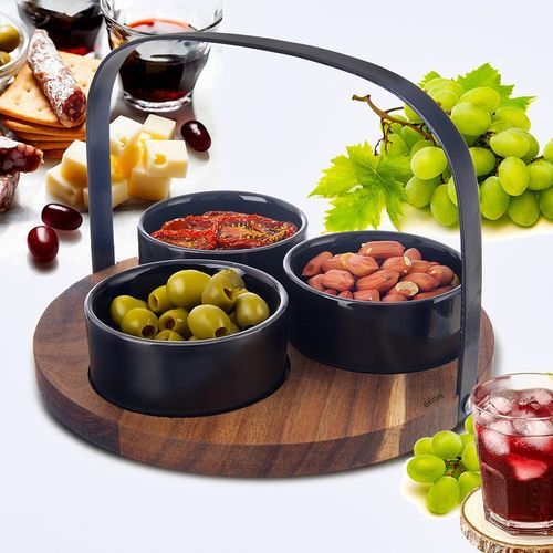 Miseczki na przekąski ceramiczne BLACK 130 ml 4 el. na Arena.pl