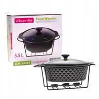 Naczynie z podgrzewaczem żaroodporne ceramiczne pokrywka Kamille 3,5 L